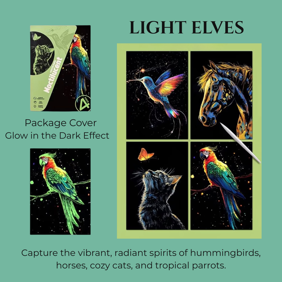Fantasy Luminous Scratch Art Board (4-Pack)