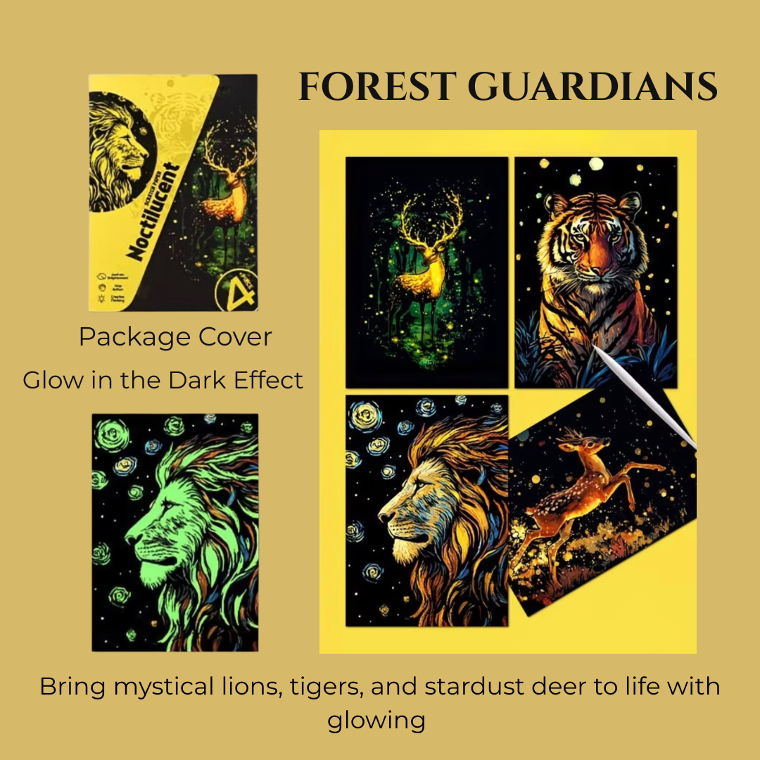 Fantasy Luminous Scratch Art Board (4-Pack)