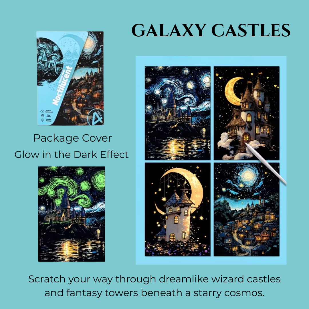 Fantasy Luminous Scratch Art Board (4-Pack)