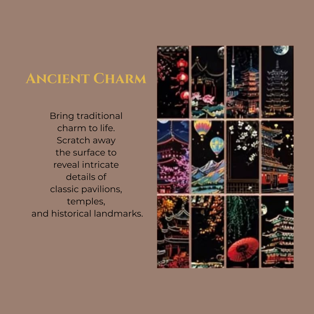 Aesthetic Scratch Art Bookmark Set (12-Piece Kit)