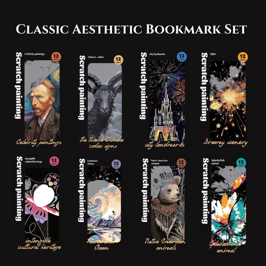 Classic Aesthetic Bookmark Set (12-Pack)