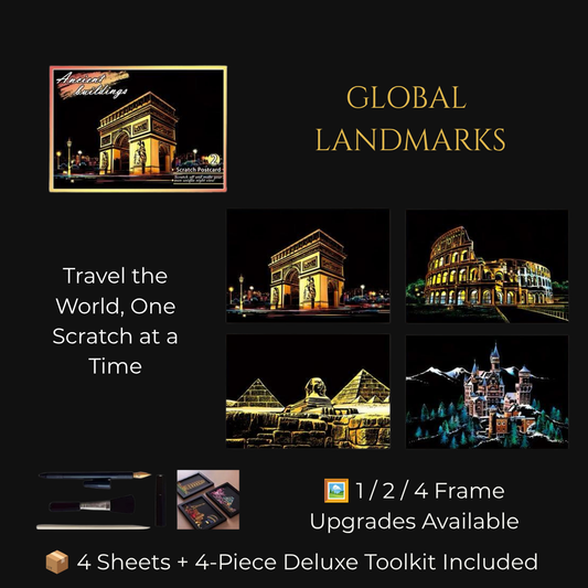 Global Landscapes Scratch Art Board (14 Themes)