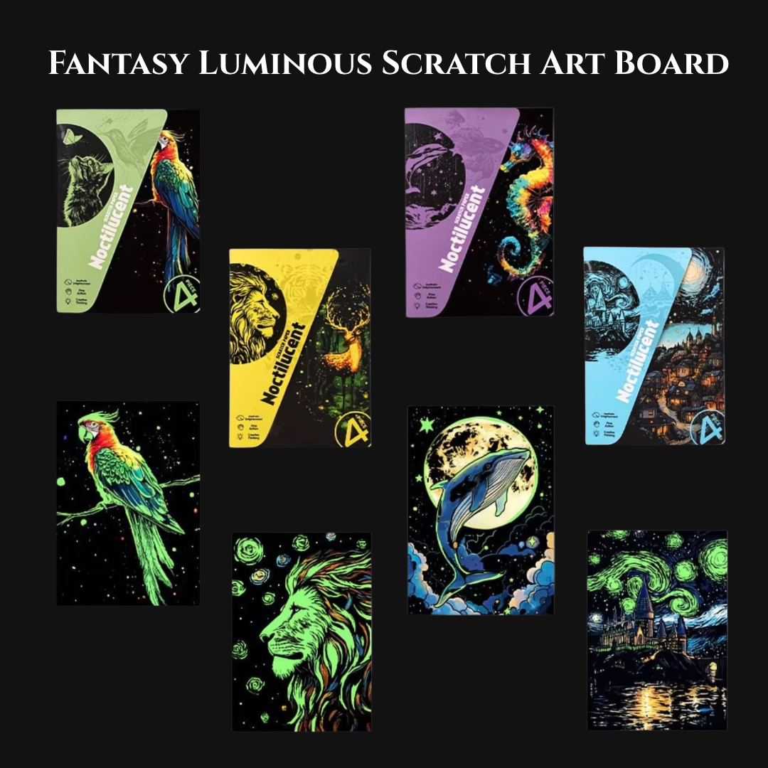 Fantasy Luminous Scratch Art Board (4-Pack)